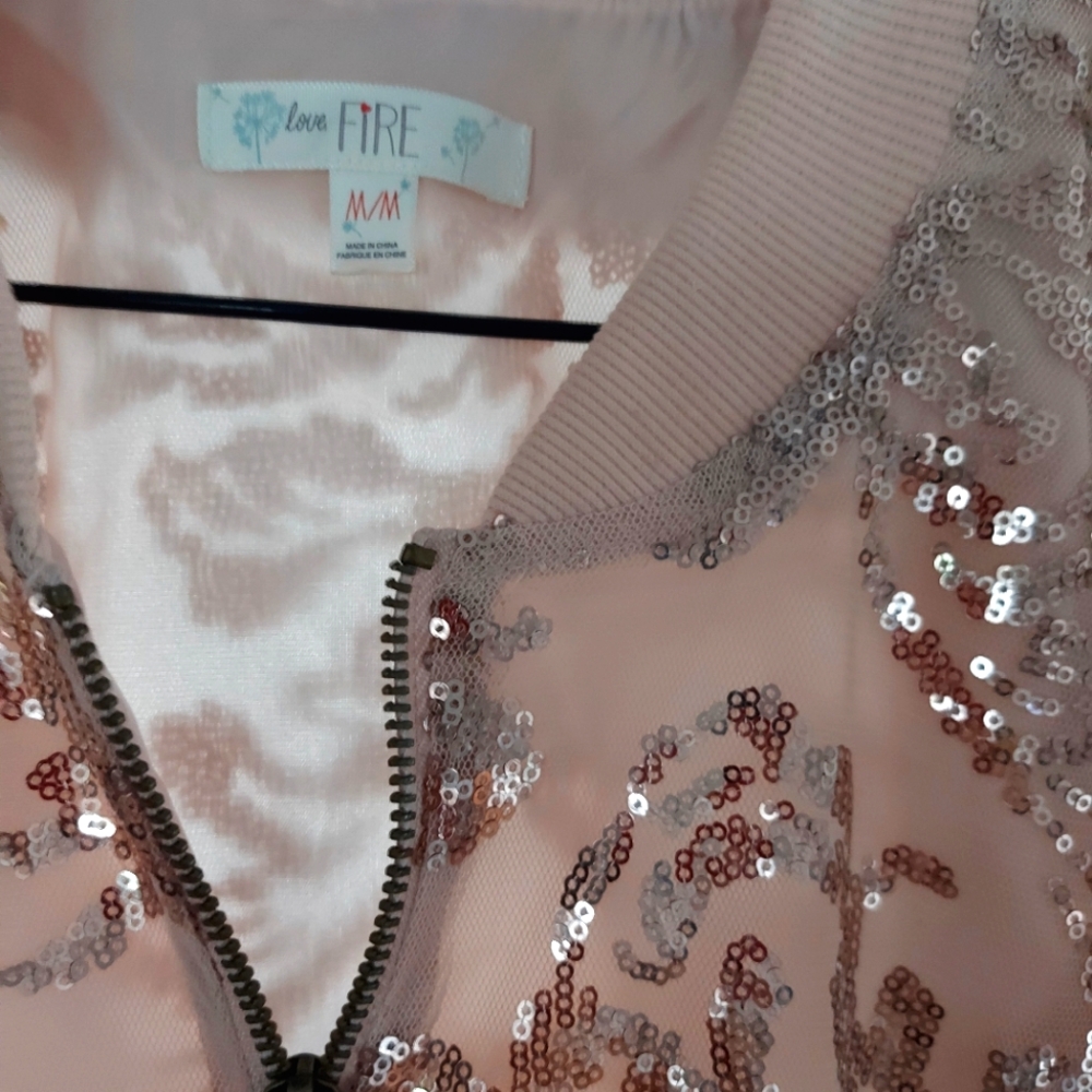 Sequin Embellished Bomber Jacket. - Picture 2 of 4